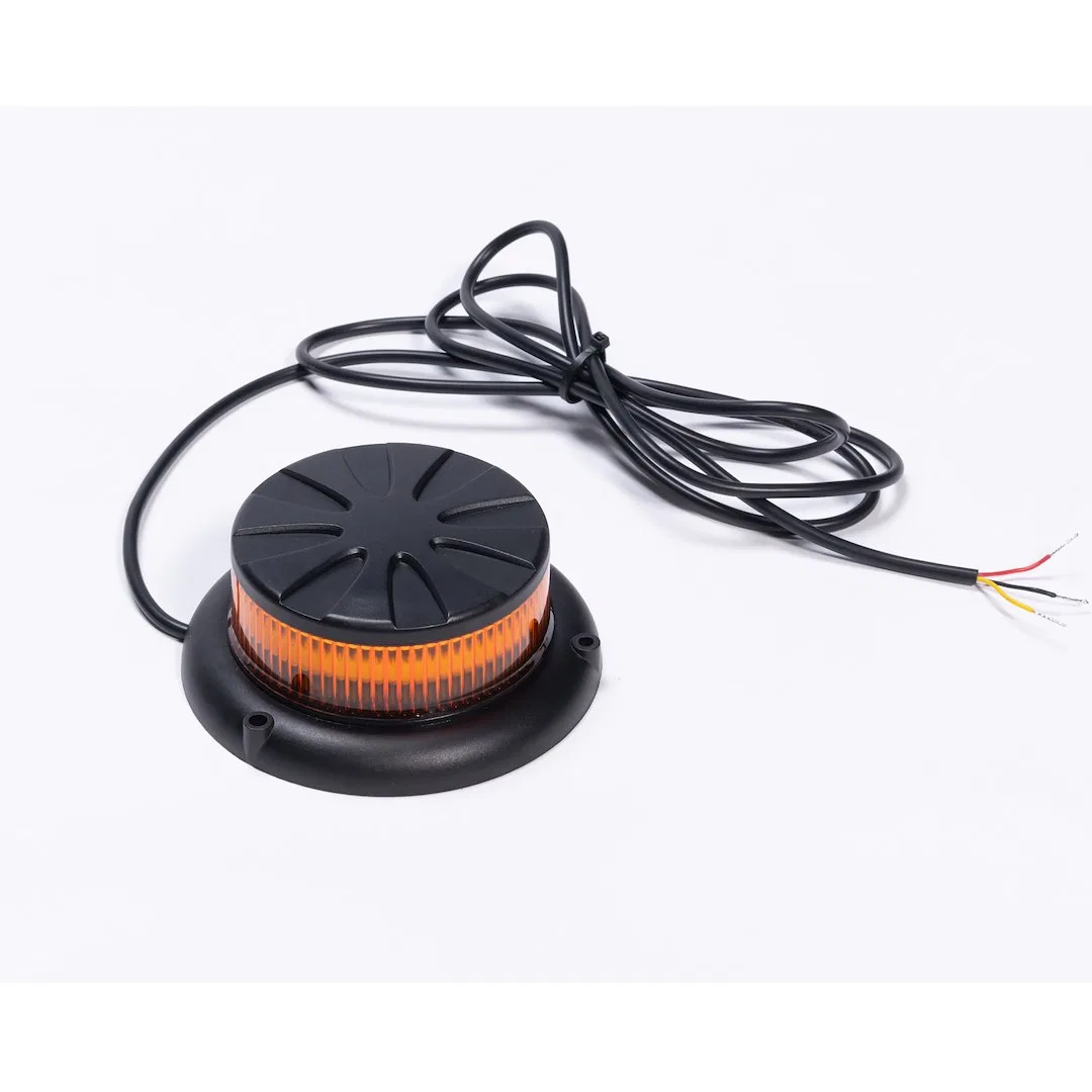 950111 – PUTCO Warning Light, Round Surface Mount Beacon Strobe Amber LED Amber Lens 12 Volt With Mounting Hardware A...